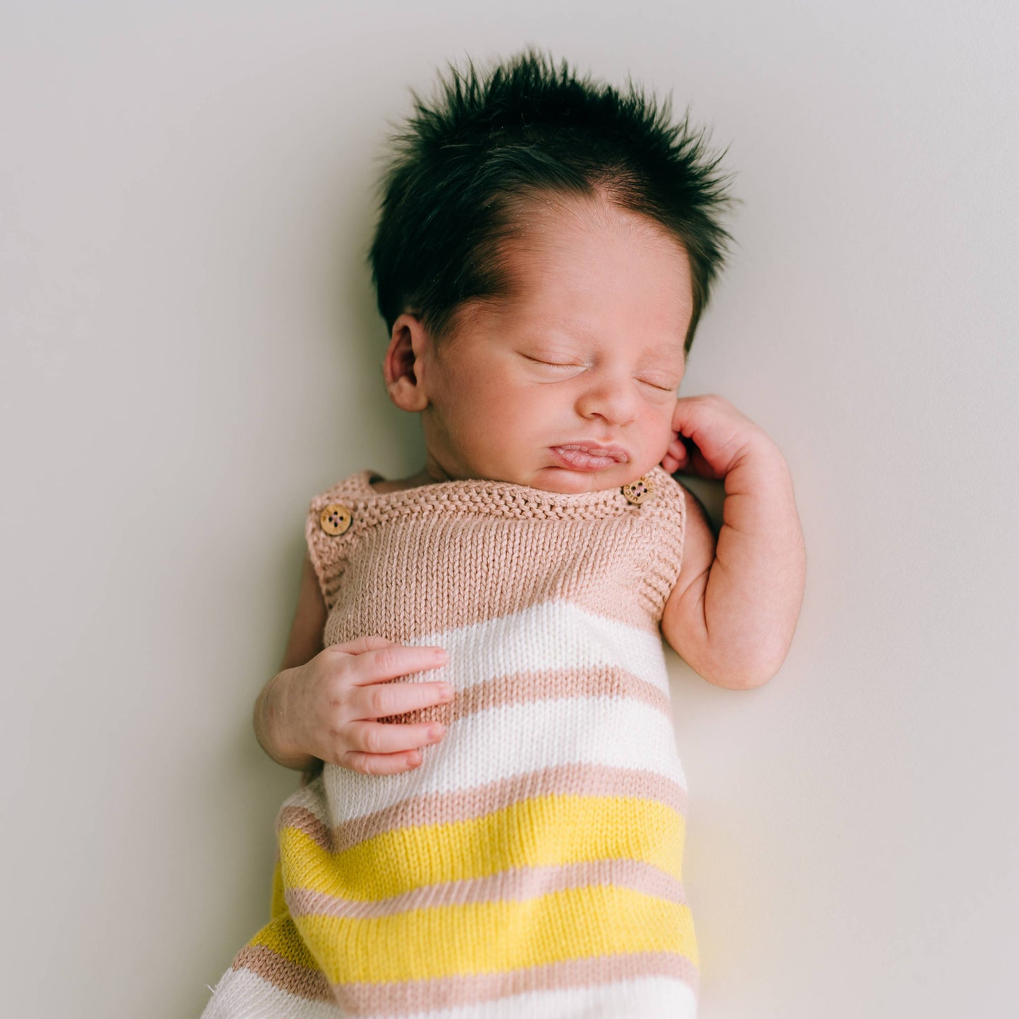 Pink stripes romper organic cotton