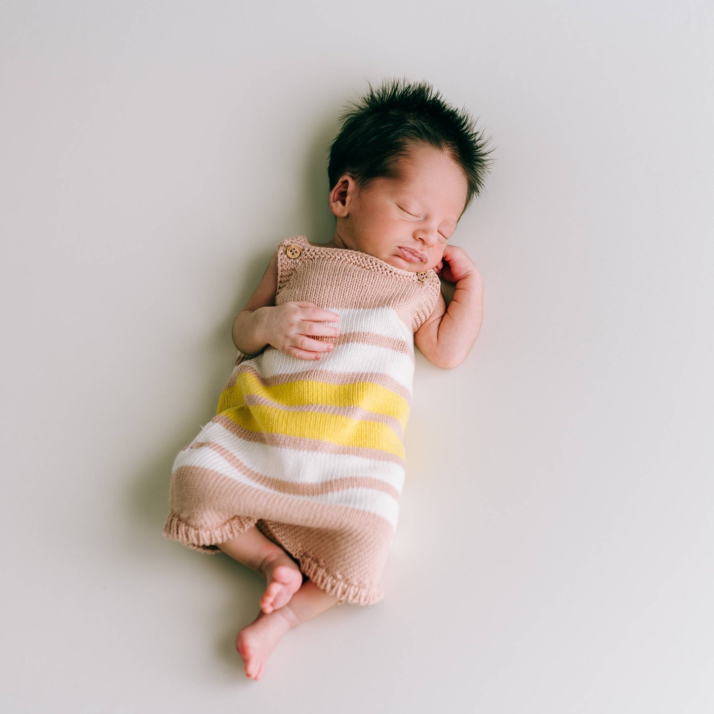 Pink stripes romper organic cotton