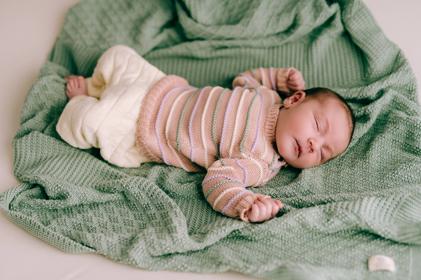 Mint diamond Baby blanket organic cotton