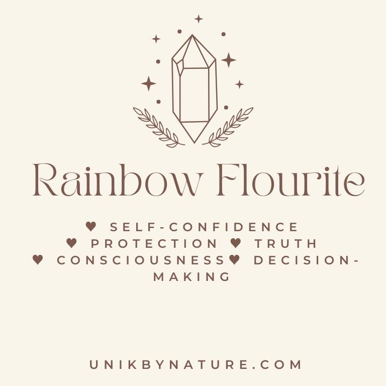 Rainbow Flourite chip stone Bracelet with Cards and Organza bag - Unik by Nature