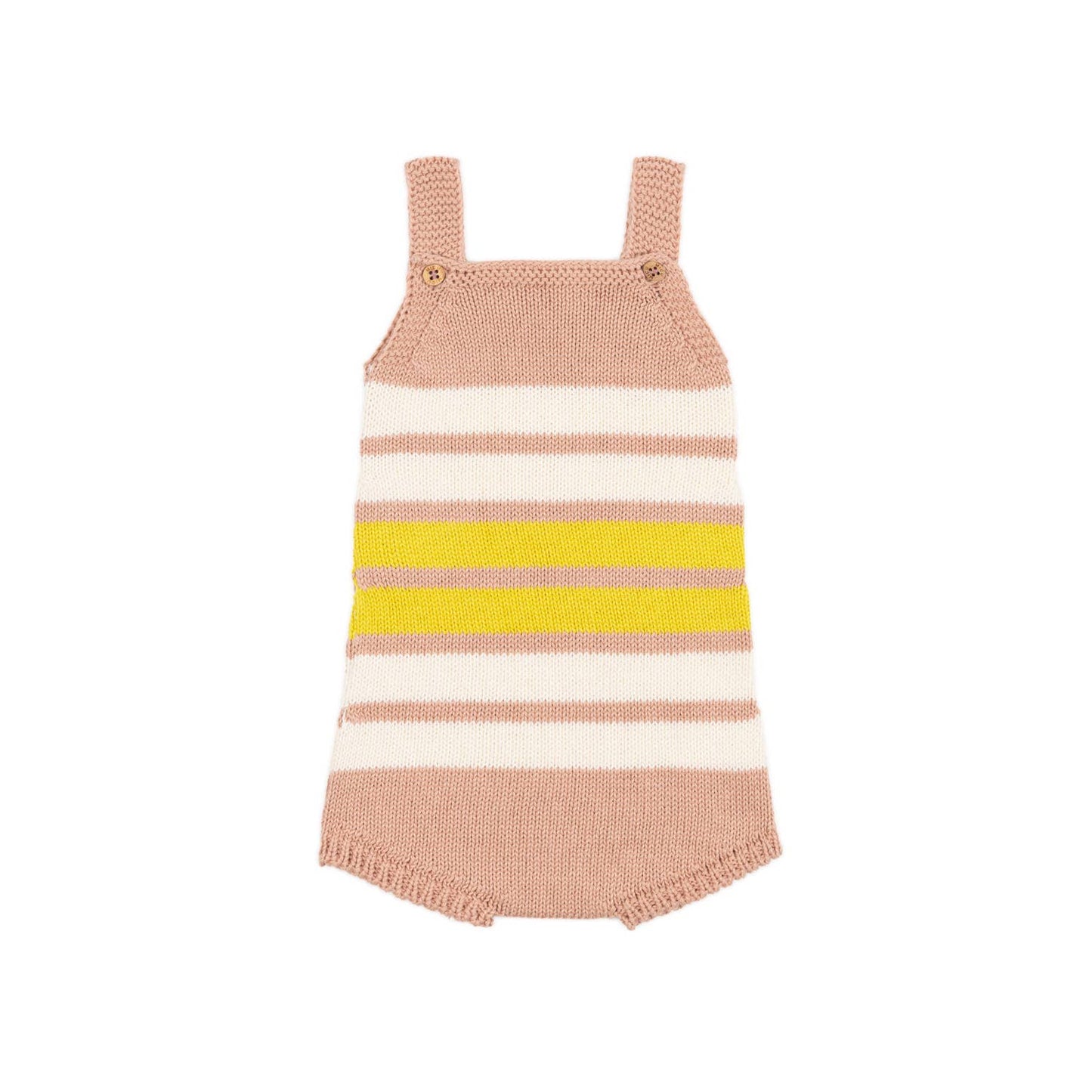 Pink stripes romper organic cotton