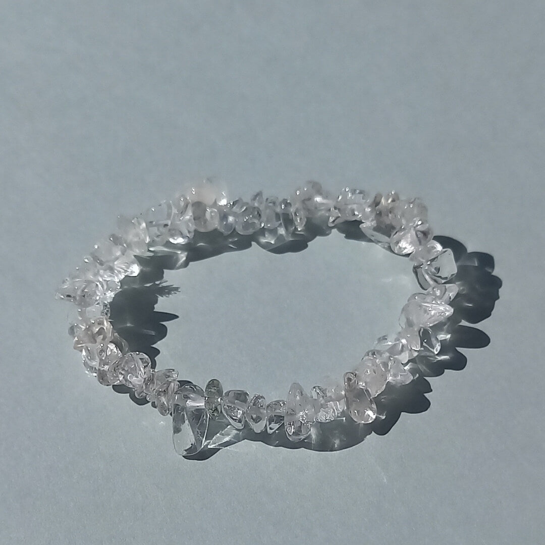 Clear quartz chip stone Bracelet with Cards and Organza bag - Unik by Nature