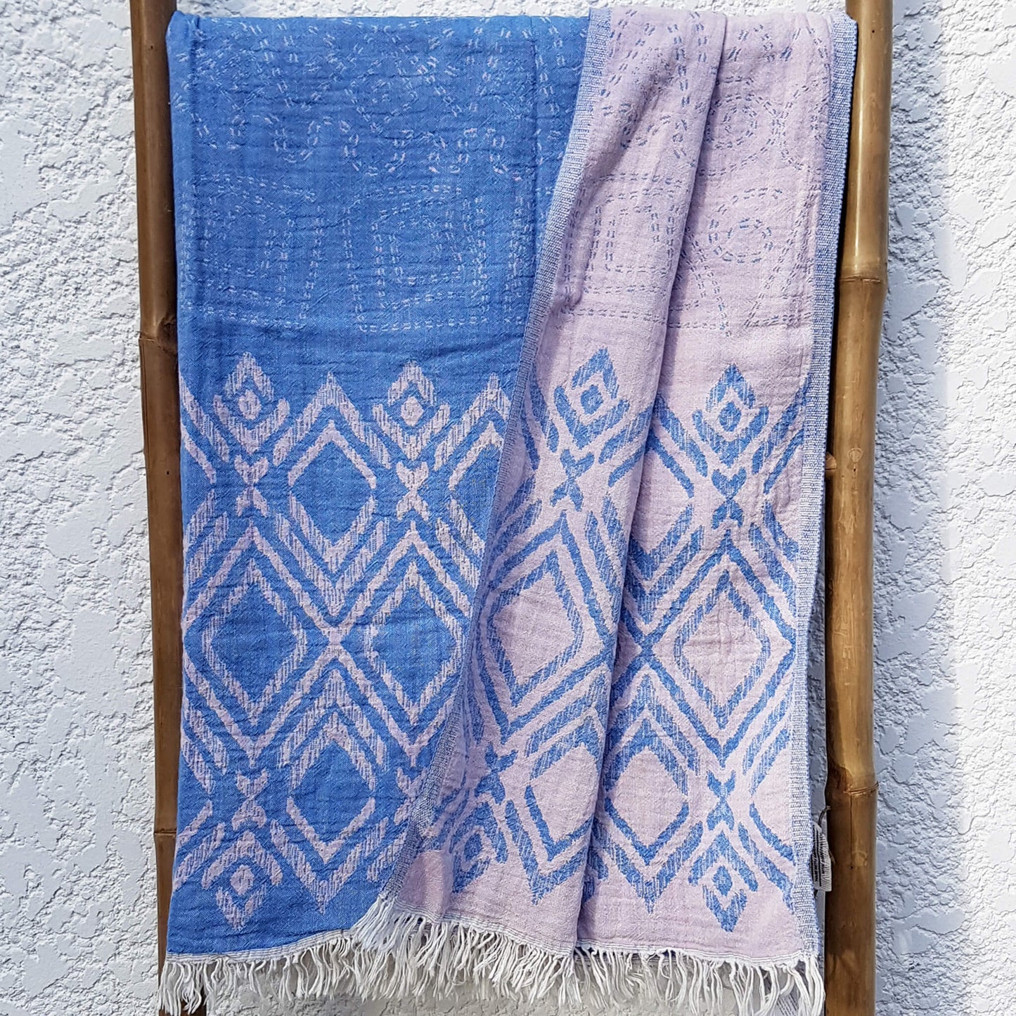 Pestemal Towel or Throw Aegiali Sky Blue & Pale Pink - Unik by Nature