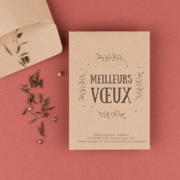 Meilleurs vœux - seed bag wish card - Unik by Nature