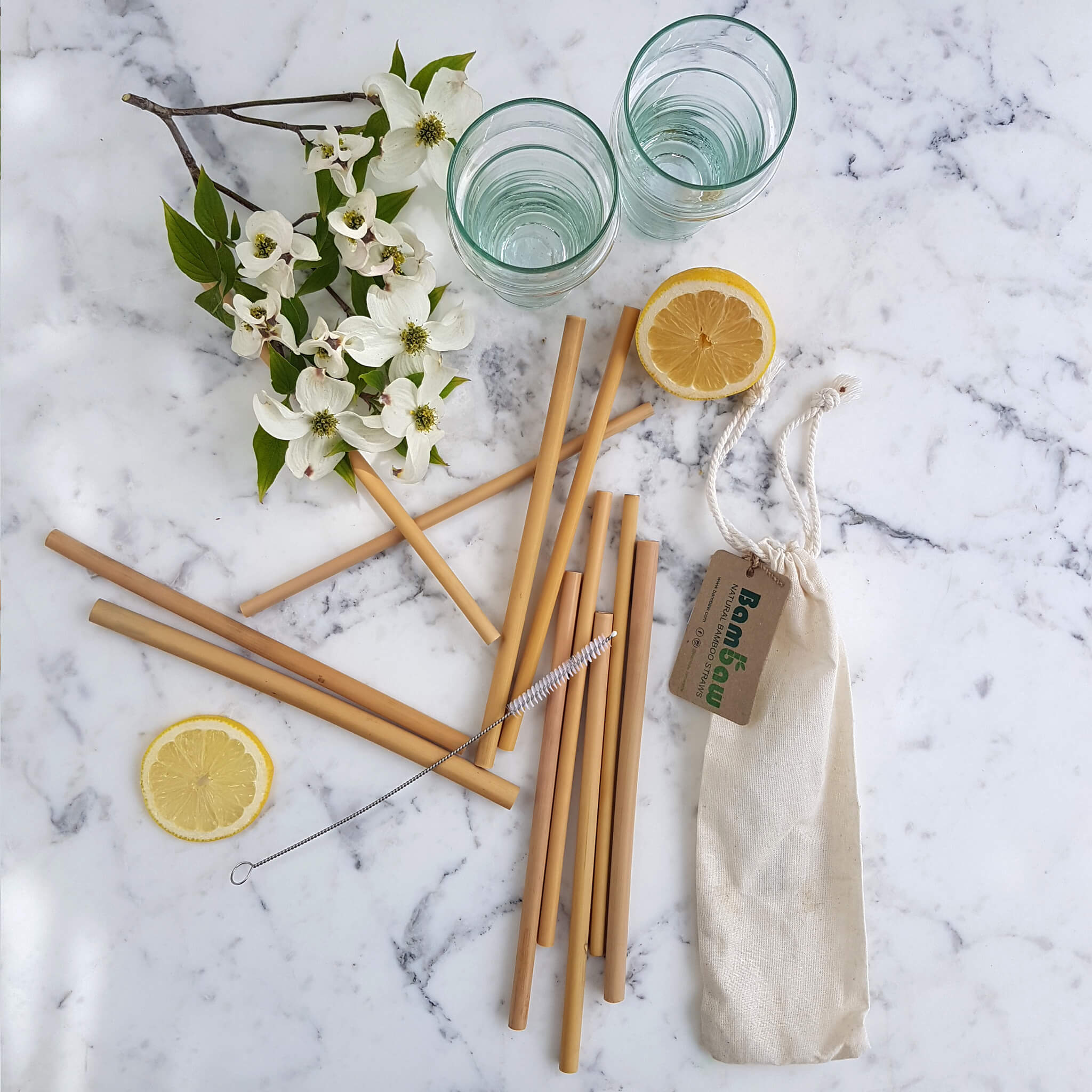 Organic Bamboo Straw Set