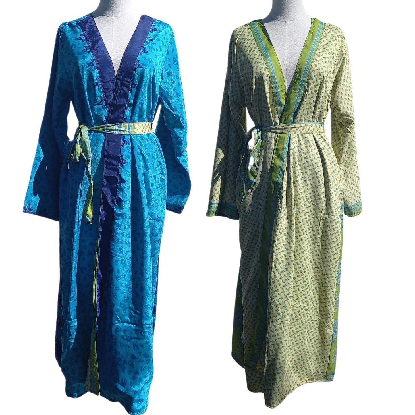 Long silk Kimono Adeline No34 - Unik by Nature