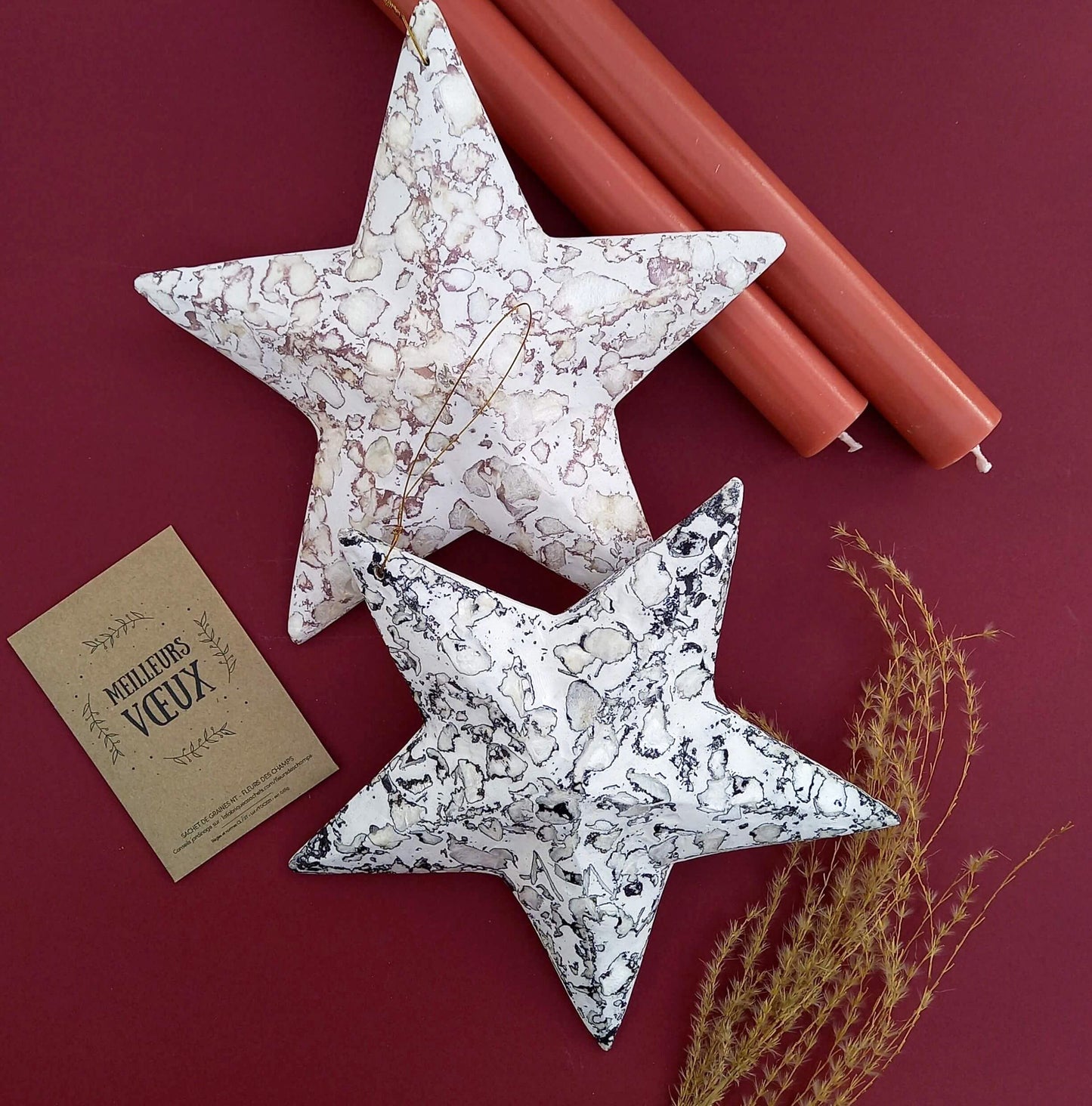 Big Christmas Star handcrafted capiz pulp - Unik by Nature