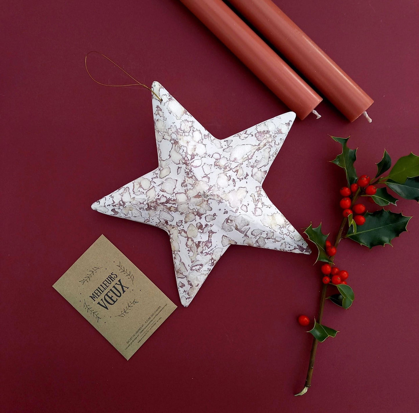 Big Christmas Star handcrafted capiz pulp - Unik by Nature