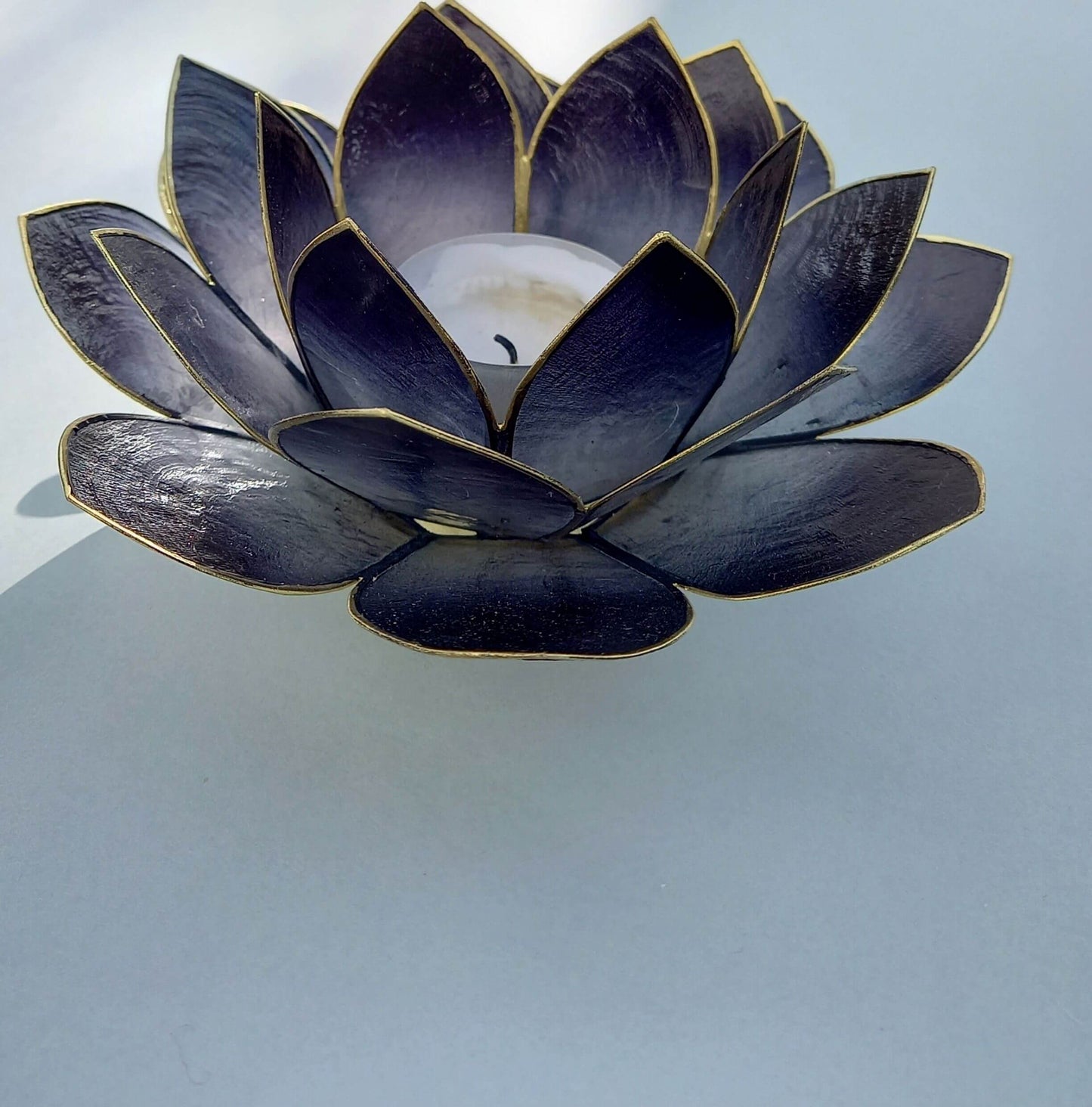 Lotus Handcrafted Candle holder Capiz shell - Unik by Nature