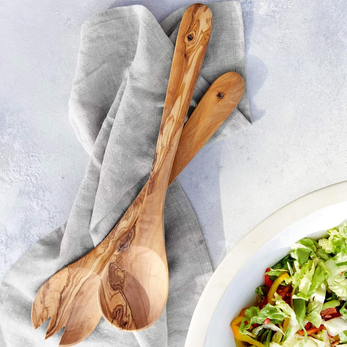 Sustainable Olive wood Handmade Parisienne Salad Server - Unik by Nature