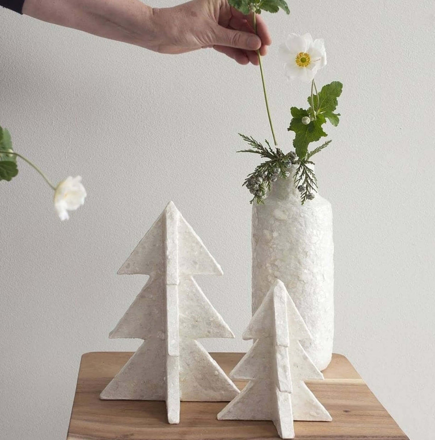 Christmas tree white capiz pulp handcrafted - Unik by Nature