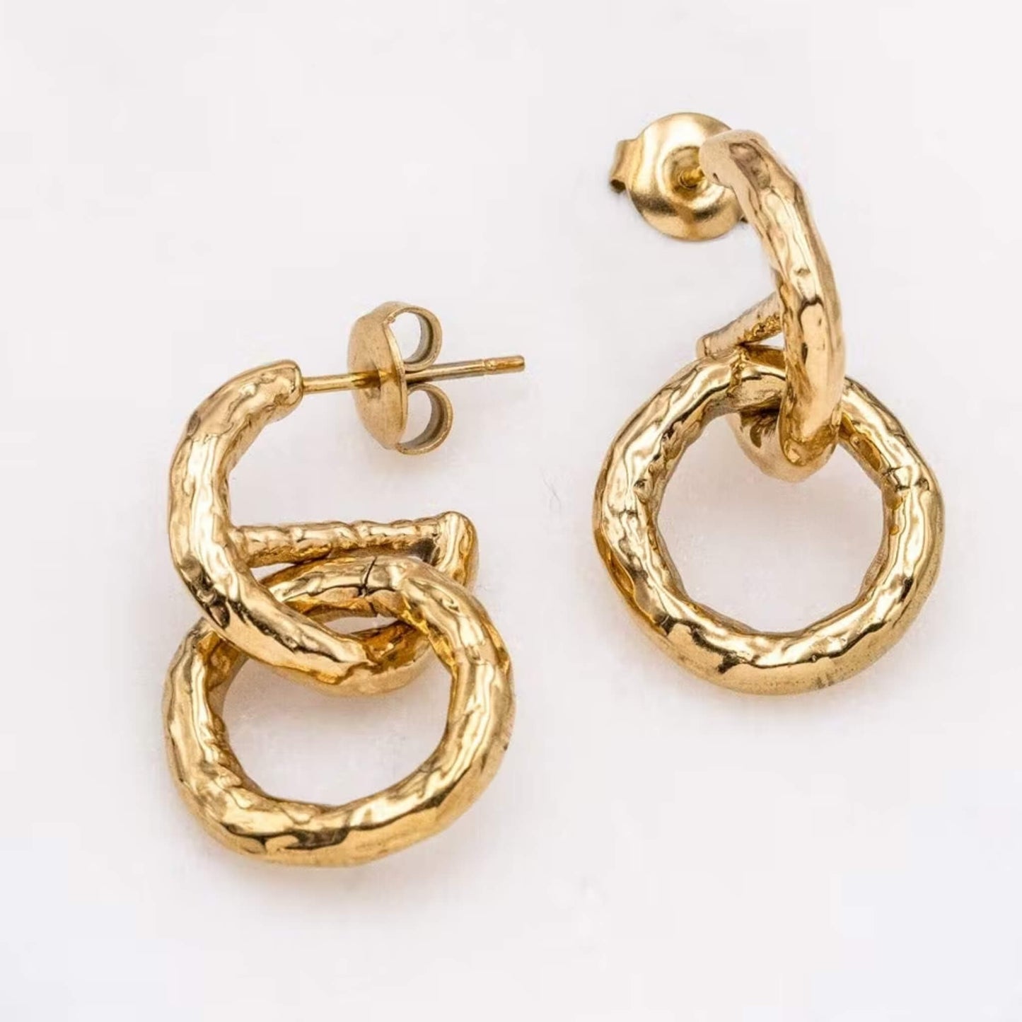 Golden hoop earrings Napoline - Unik by Nature