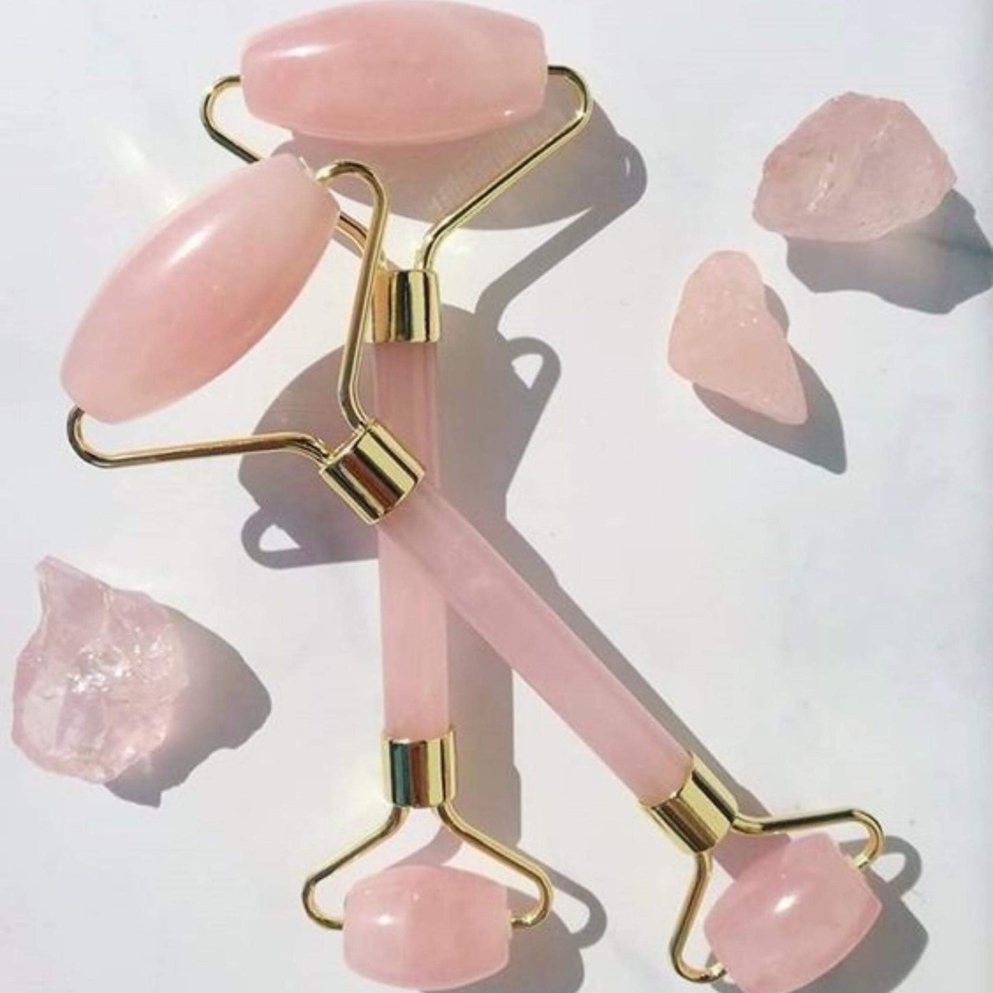 Facial massage roller Rose Quartz - Unik by Nature