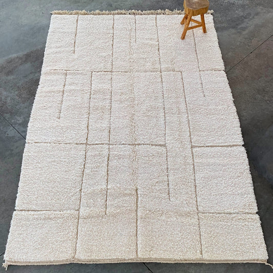 Hana Tapis berbère fait main Beni Ouarain - 100% laine taille 200 x 300 cm