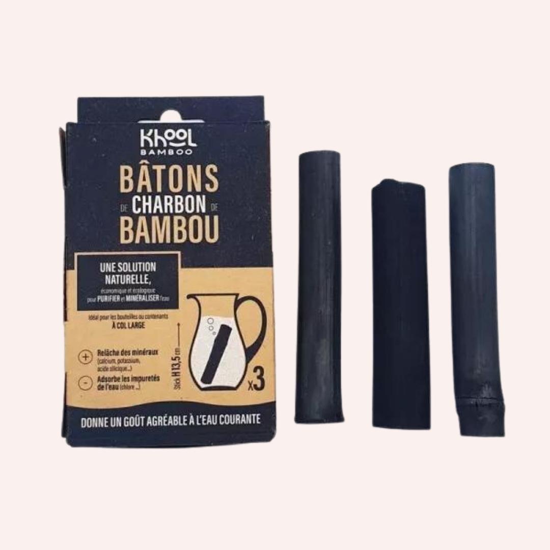 Bamboo Charcoal Sticks Set of 3 for Water Purification - Made in France