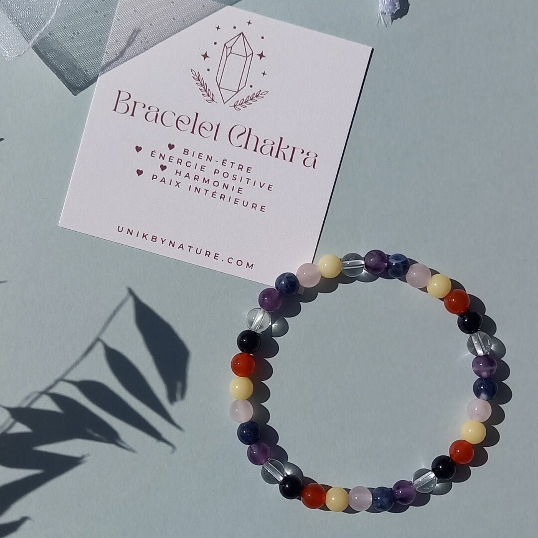 Chakra Stone Bracelet with mini Card and Organza bag - Unik by Nature