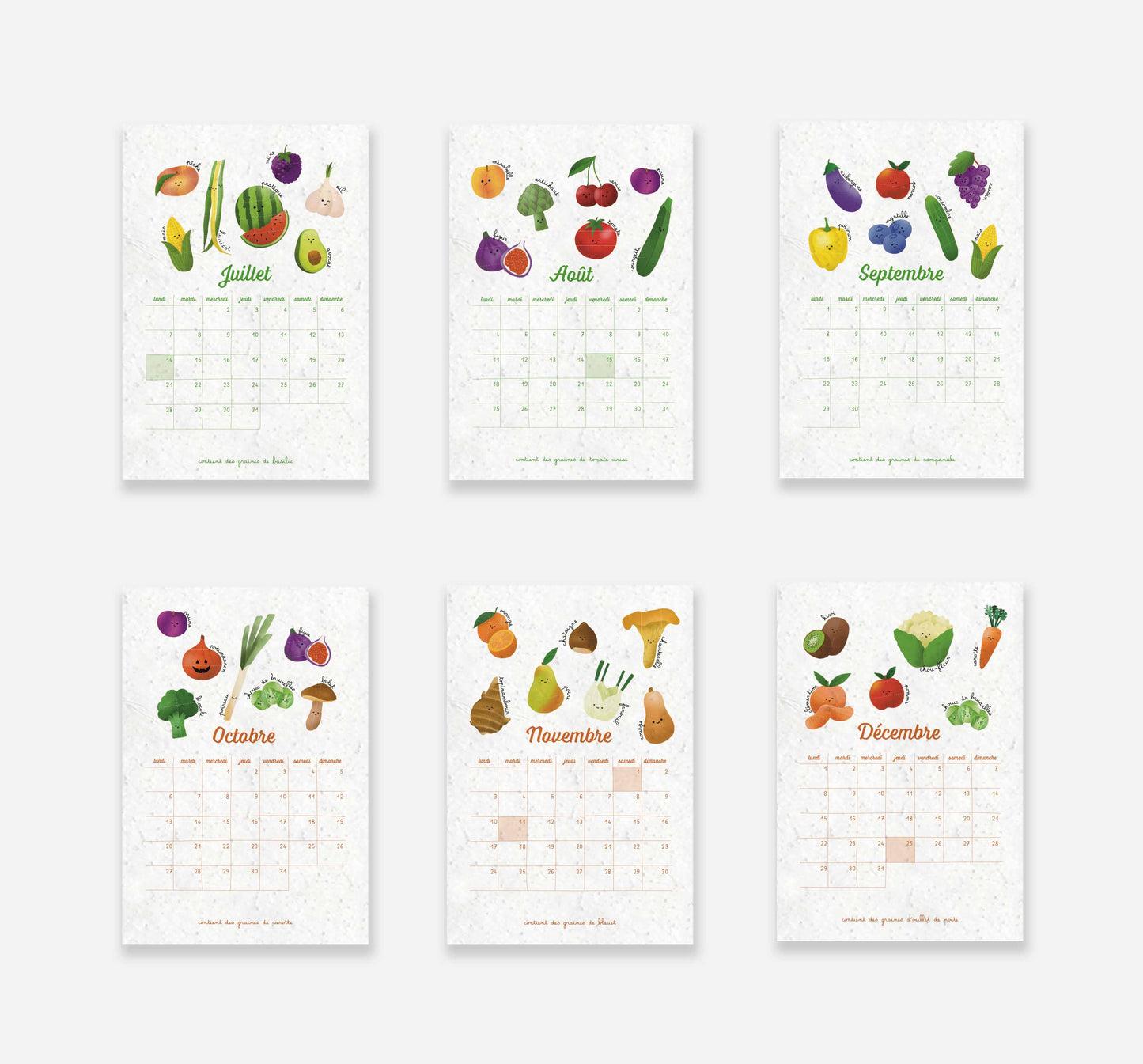 Papier Fleur - 2025 Plant Calendar - Fruits and Vegetables A5