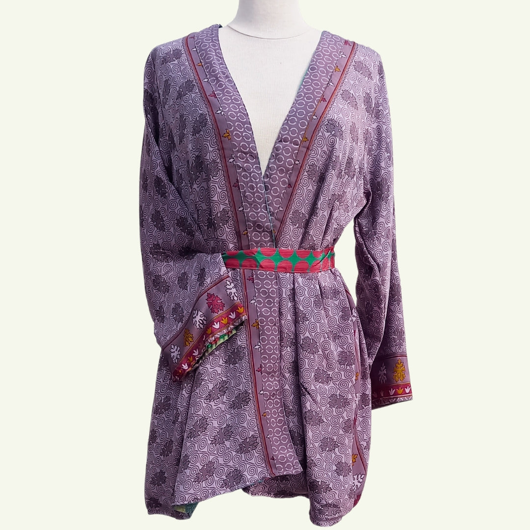 Short silk Kimono Celeste No40