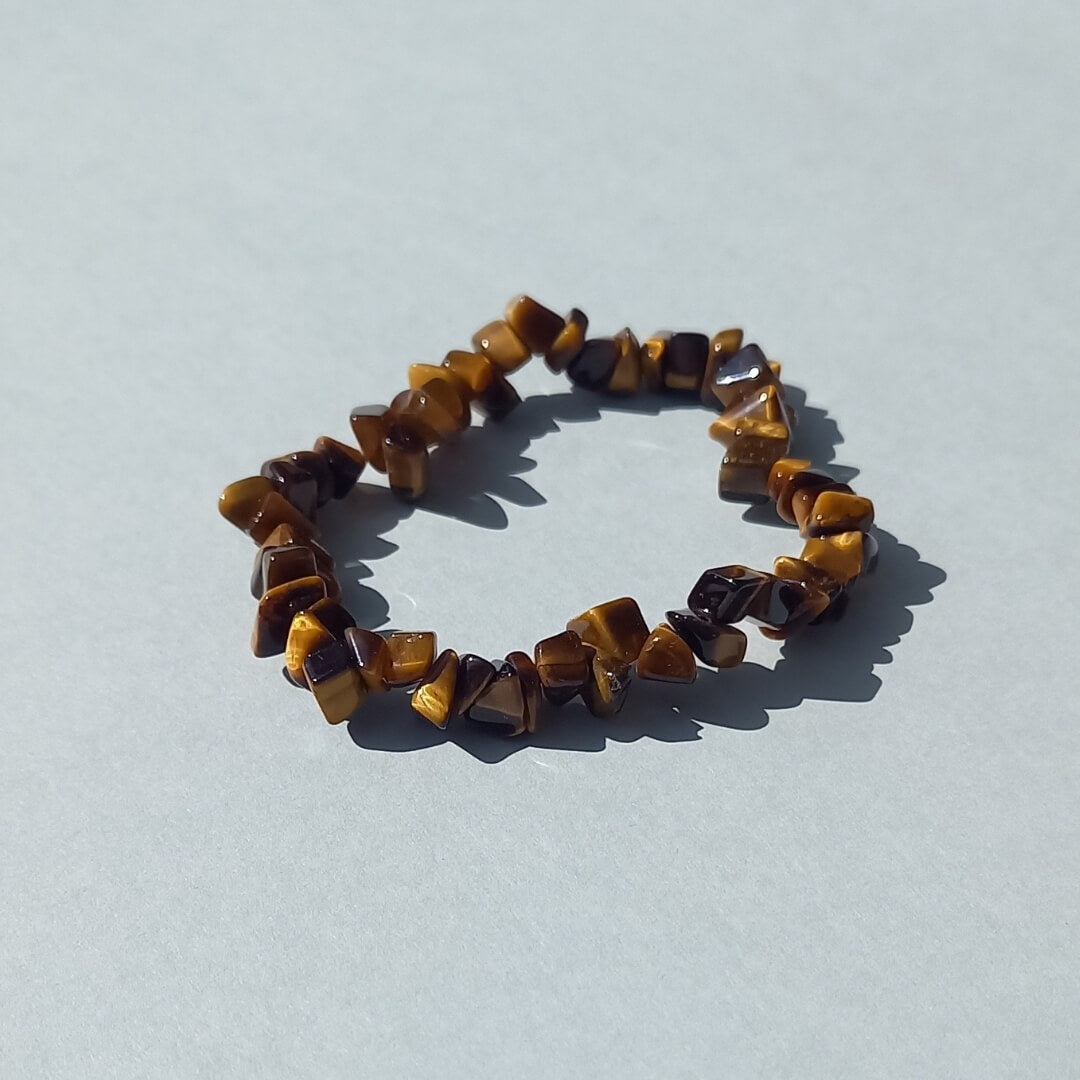 Tiger Eye chip stone Bracelet with Cards and Organza bag - Unik by Nature