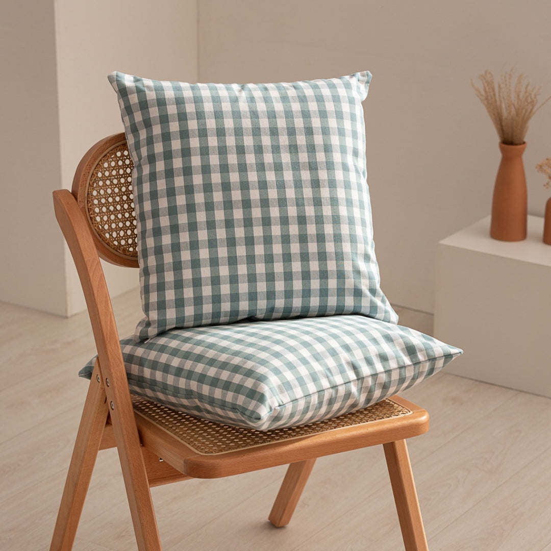 Vichy Checkered cushion cover -  inside or outside