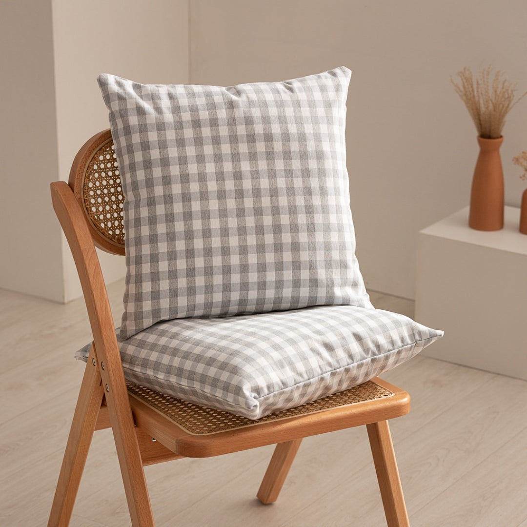 Vichy Checkered cushion cover -  inside or outside