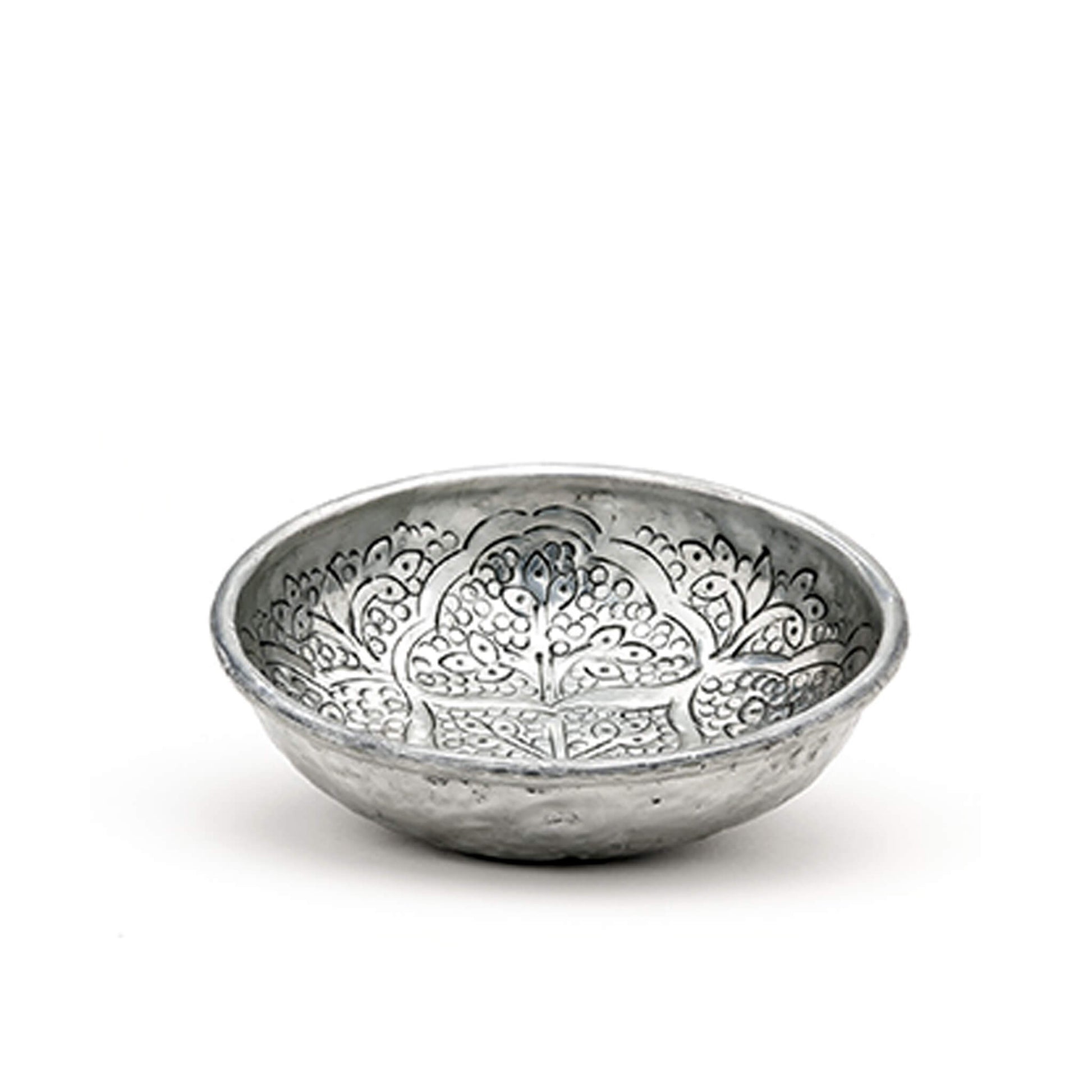 Oriental Bowl hand beaten metal silver colour - Unik by Nature