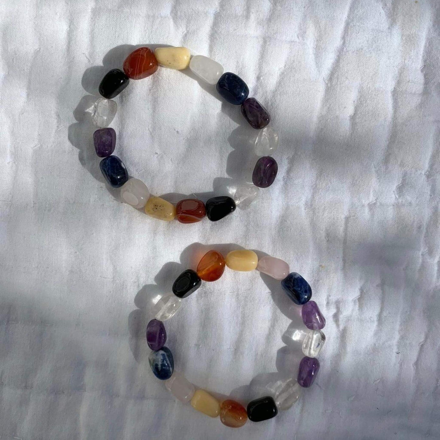Chakra thumbled stone Bracelet Card - Breathe in Breath out - Unik by Nature
