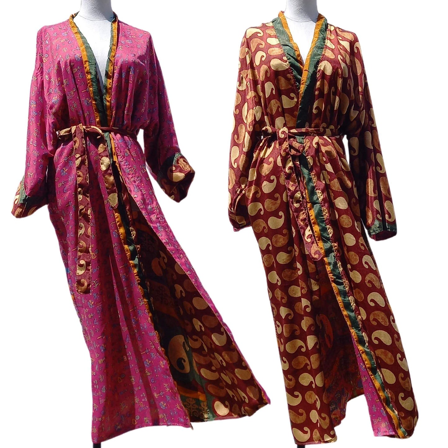 Long silk Kimono Ophelia No26 - Unik by Nature