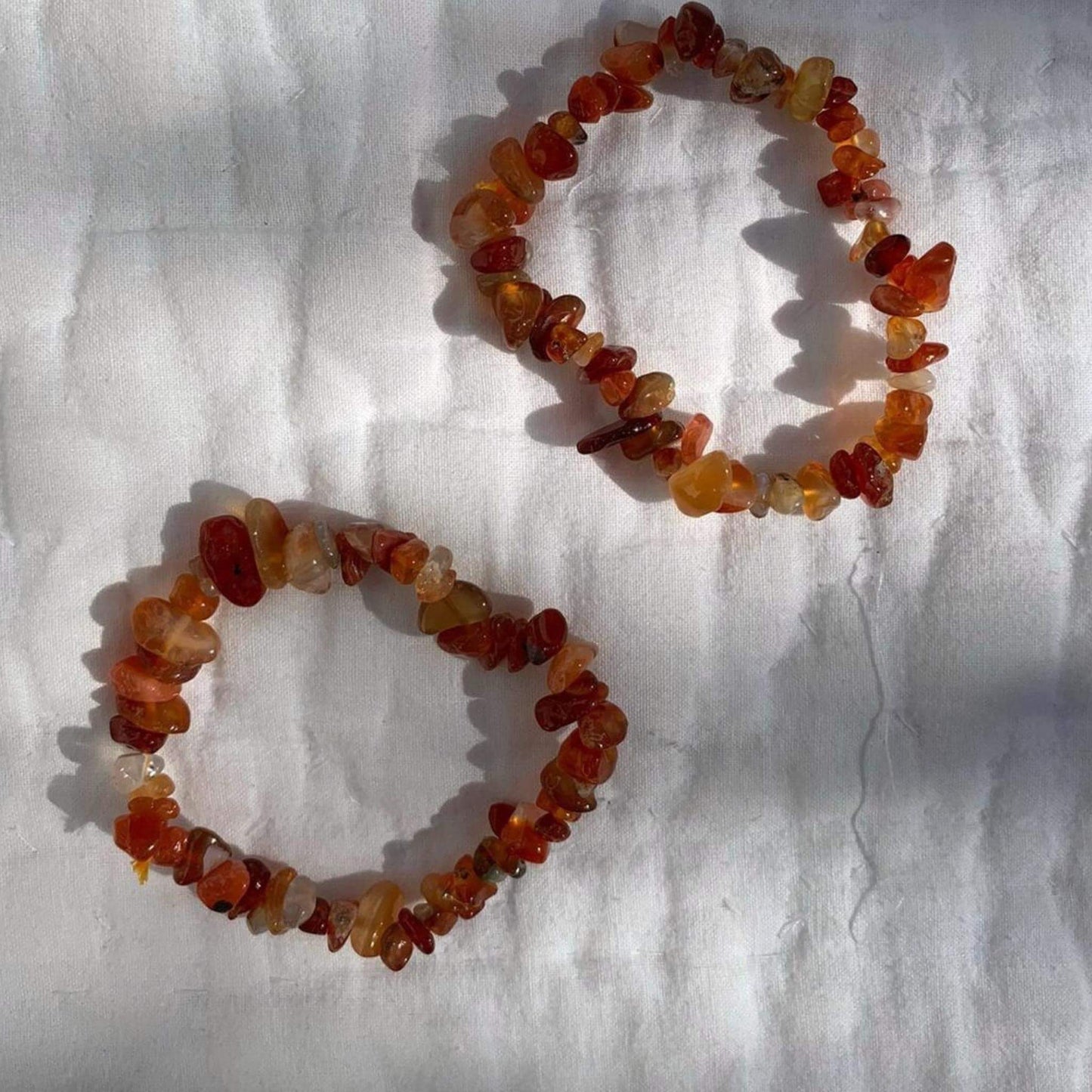 Carnelian Chip Bracelet Card - This is the beginning of anything you want - Unik by Nature