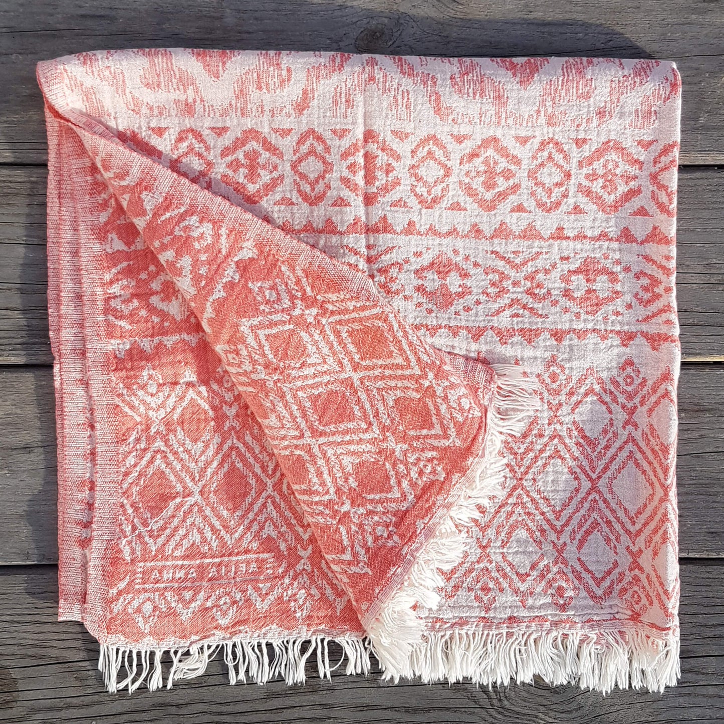 Pestemal Towel or Throw Hydra Coral Red - Unik by Nature