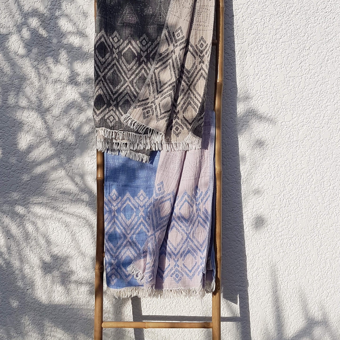 Pestemal Towel or Throw Aegiali Dark Grey & Beige - Unik by Nature
