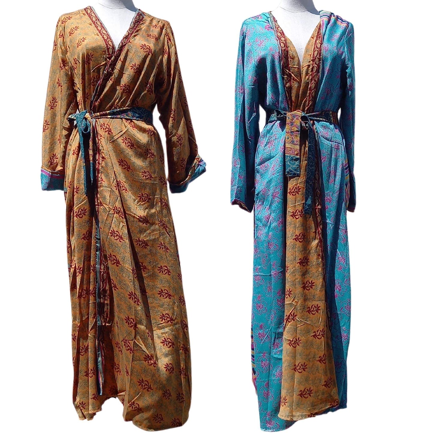 Long silk Kimono Freya No27 - Unik by Nature