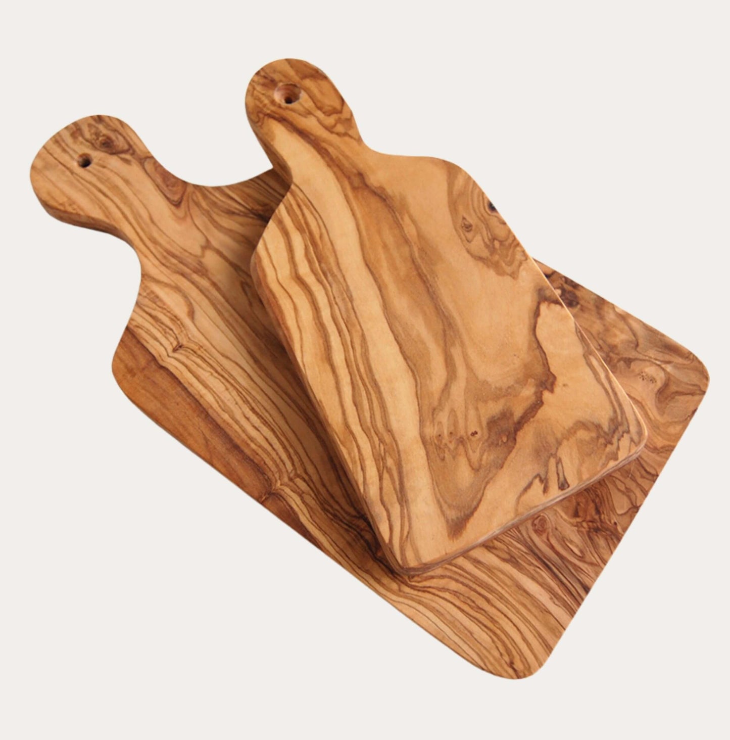 Olive wood - Set of 2 Olive Wood cutting boards with handle - Unik by Nature