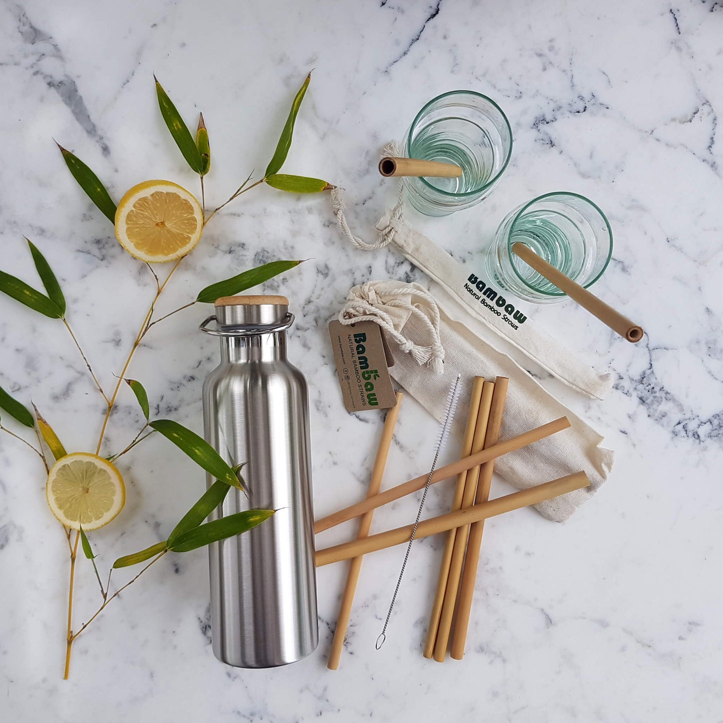 Organic Bamboo Straws - 12 Pack - Unik by Nature