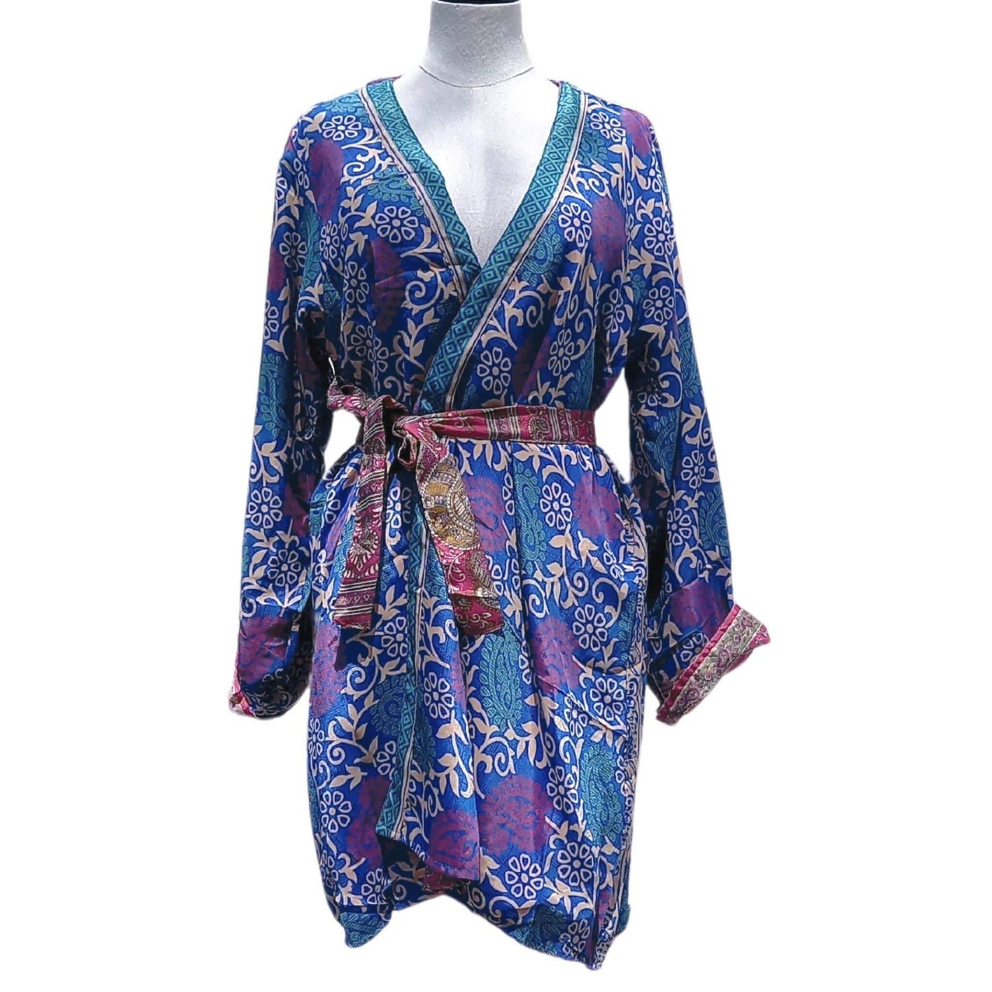 Short silk Kimono Opal No19 - Unik by Nature