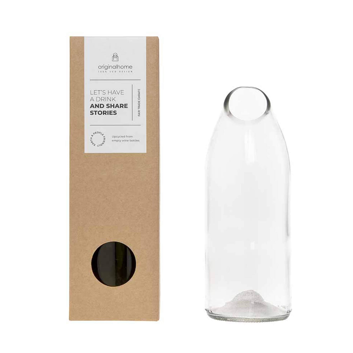 Clear Water Carafe Upcycled Wine Bottle - Unik by Nature