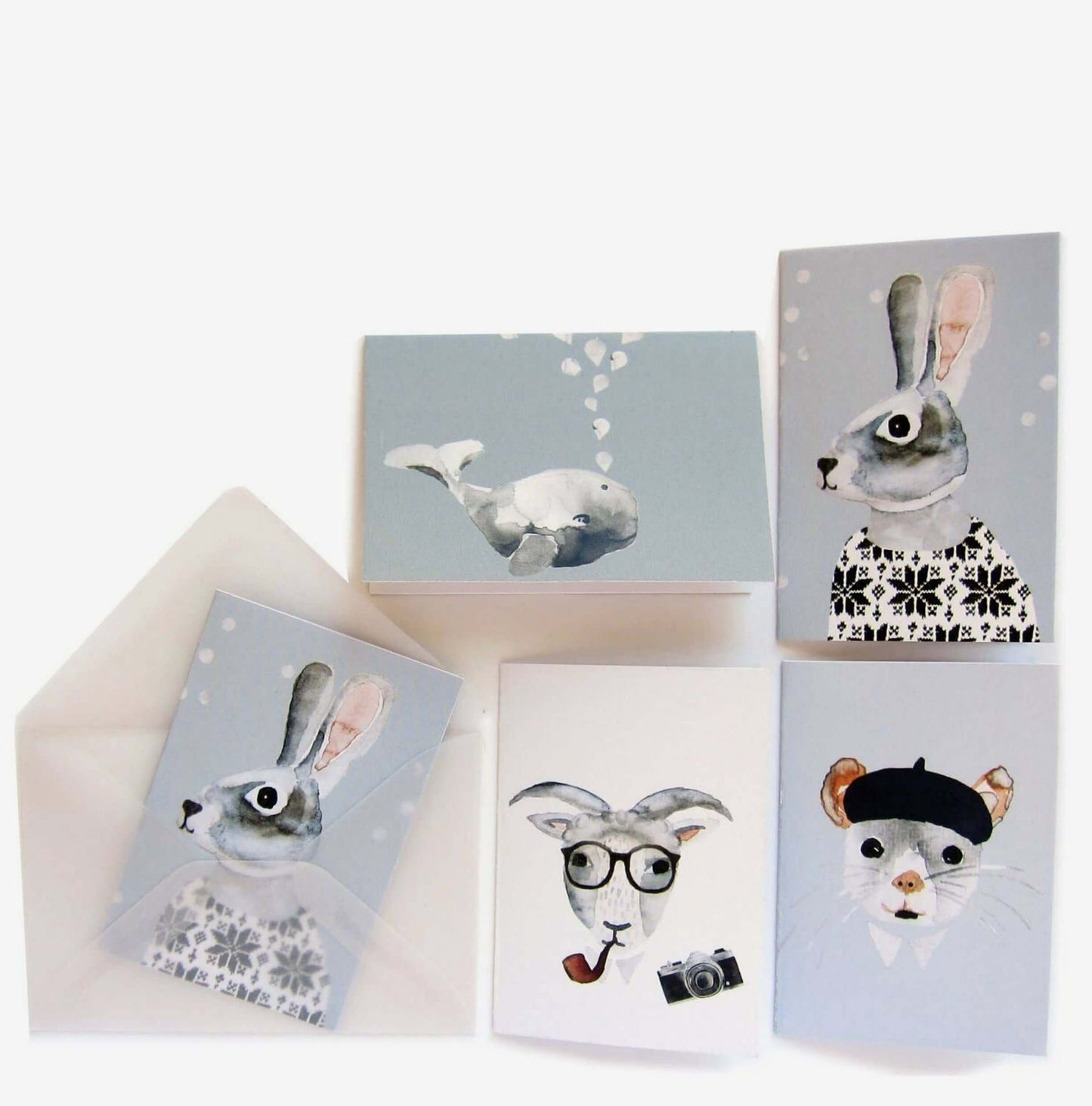 Animal Mini cards 10 units with envelopes - Unik by Nature