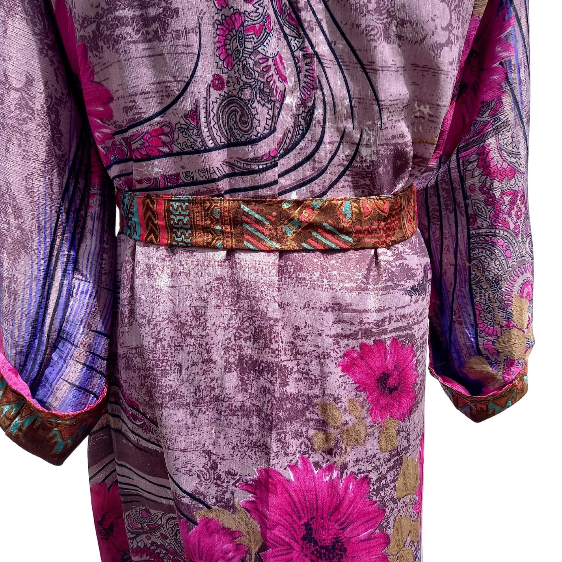 Long silk Kimono Luna No13 - Unik by Nature