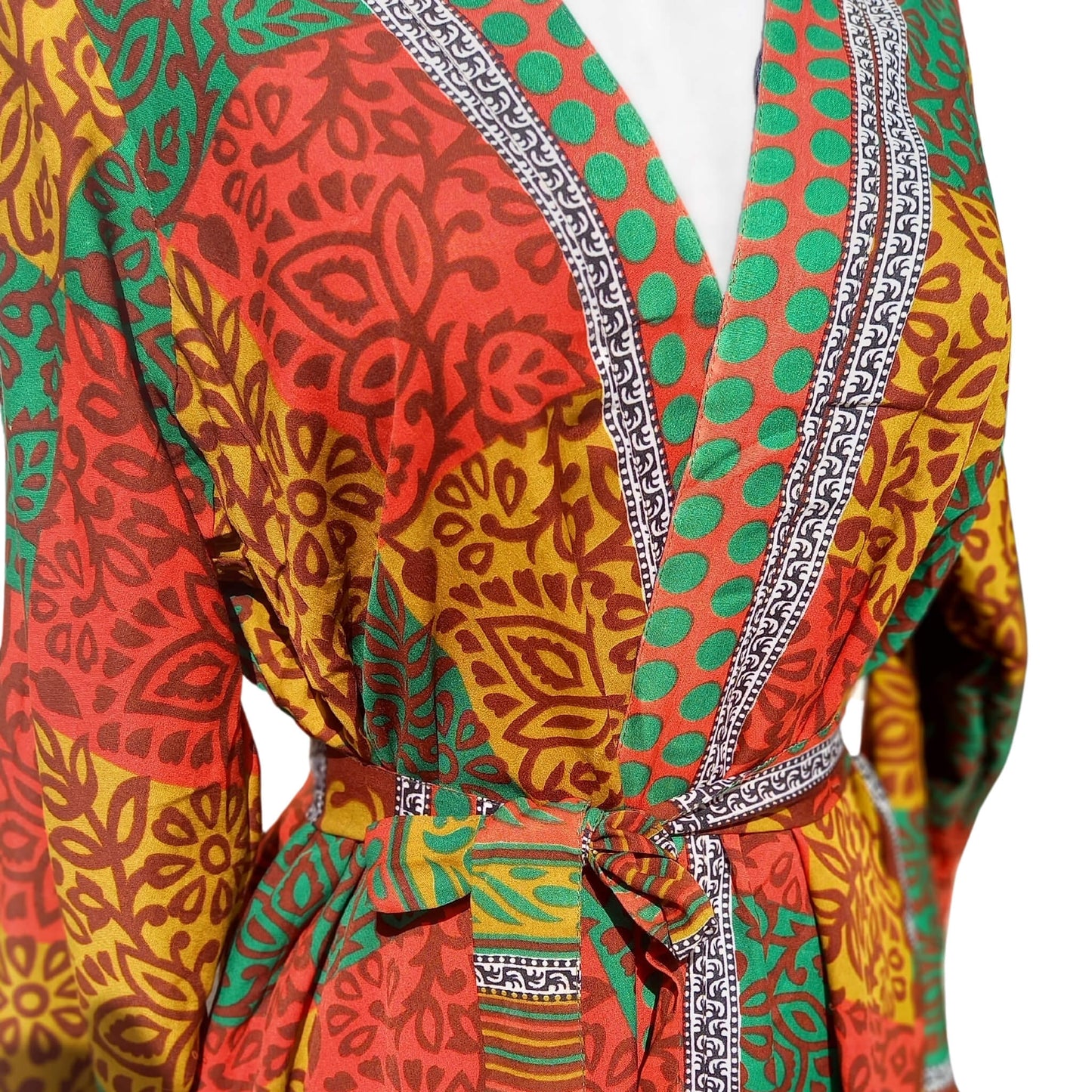Short silk Kimono Janis No49 - Unik by Nature
