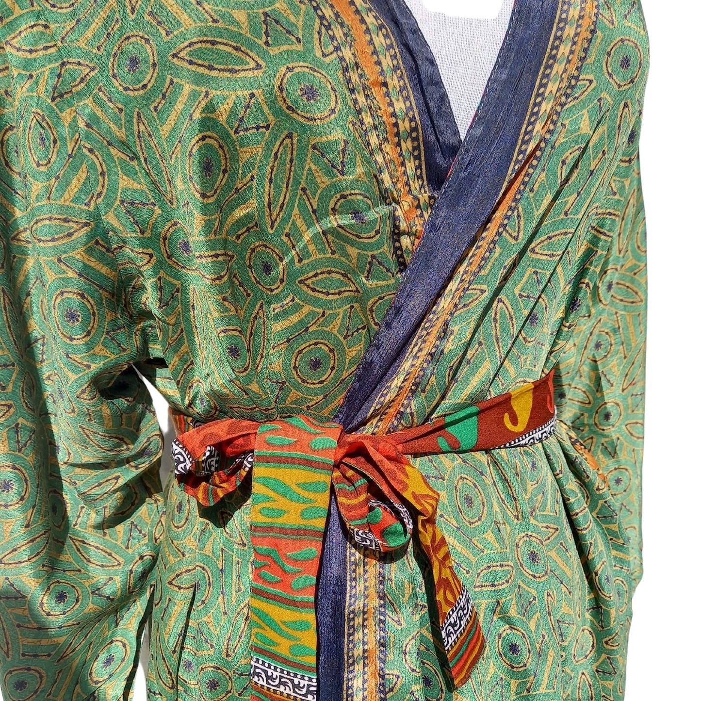 Short silk Kimono Janis No49 - Unik by Nature
