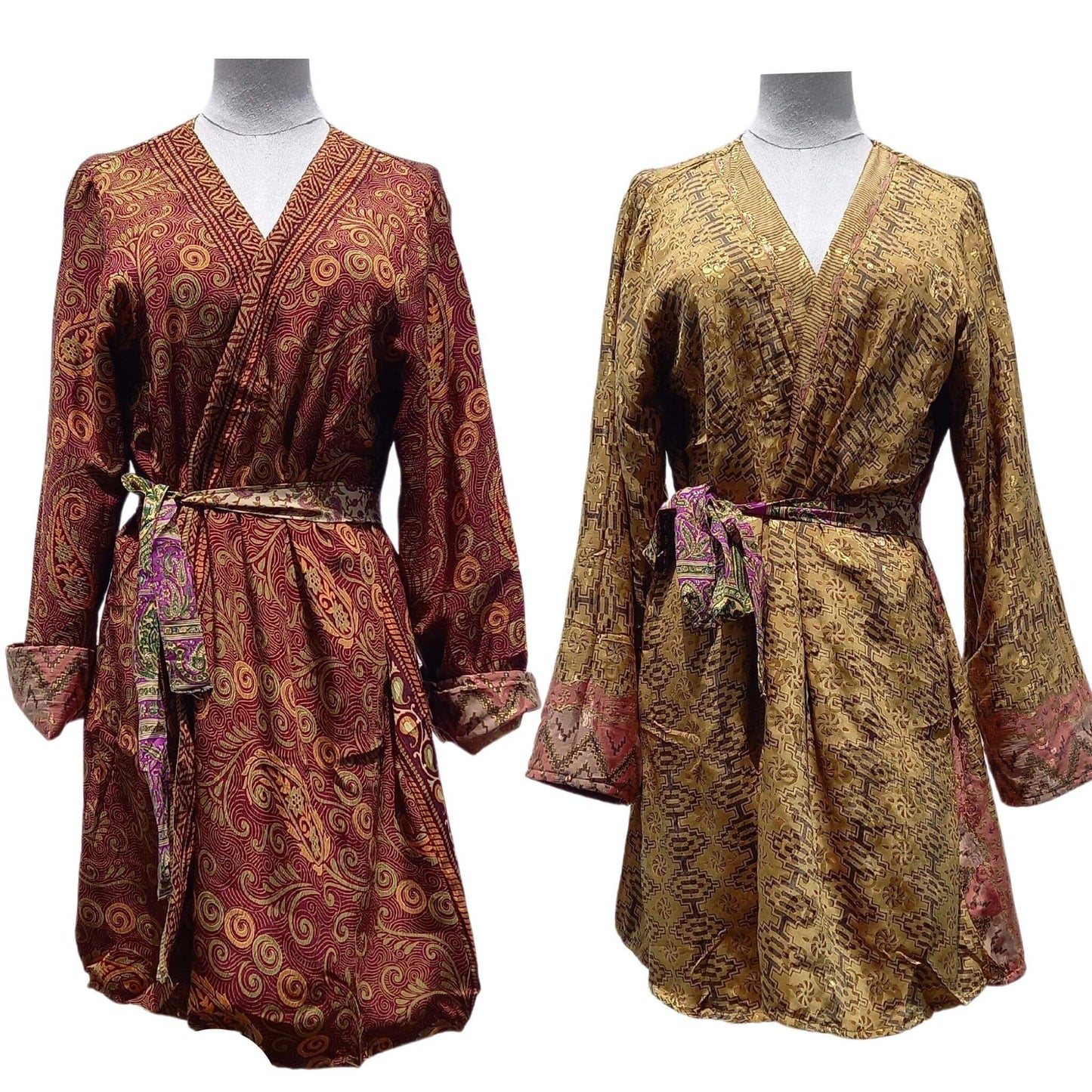 Short silk Kimono Jamilah No43 - Unik by Nature