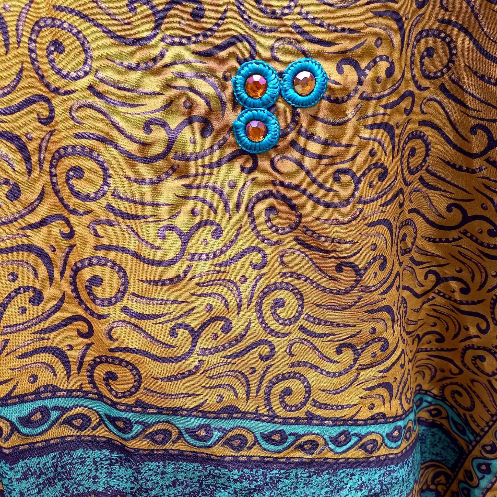 Short silk Kimono Nora No15 - Unik by Nature