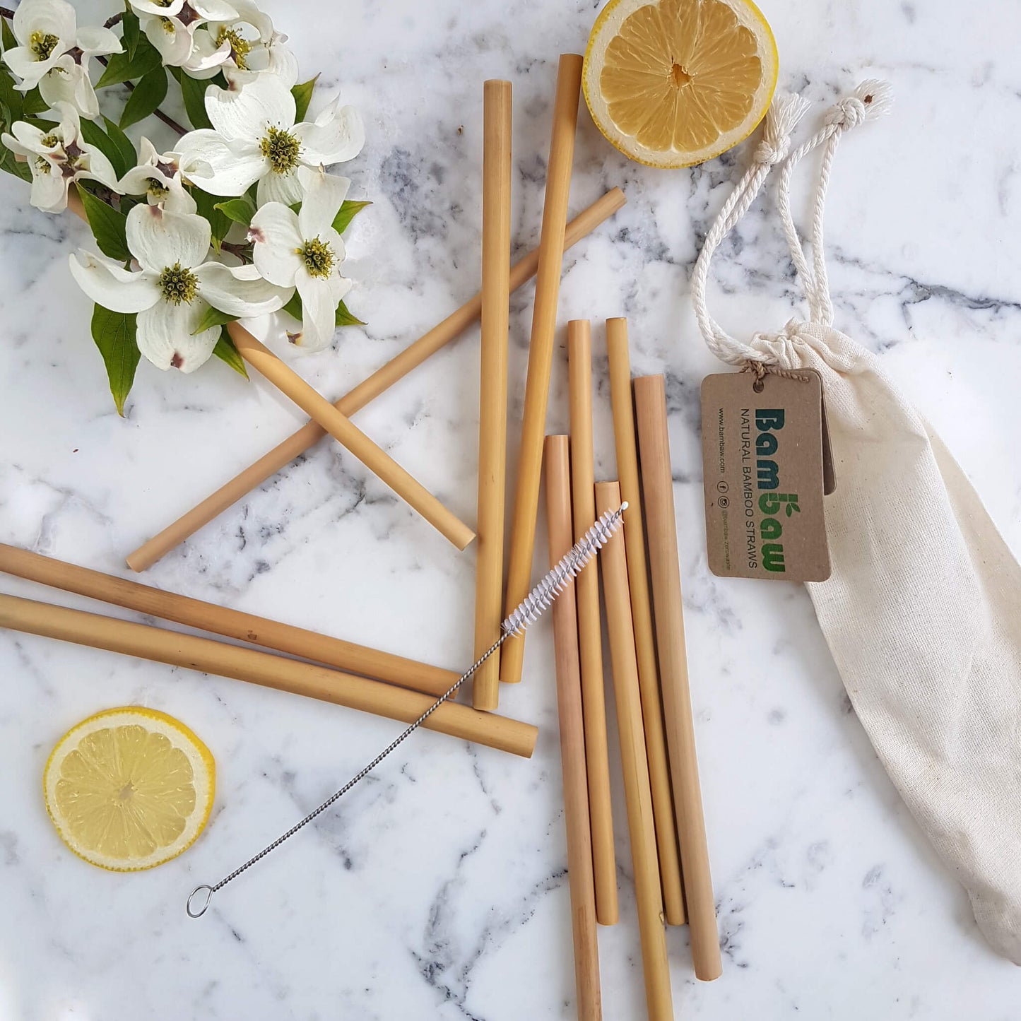 Organic Bamboo Straws - 12 Pack - Unik by Nature