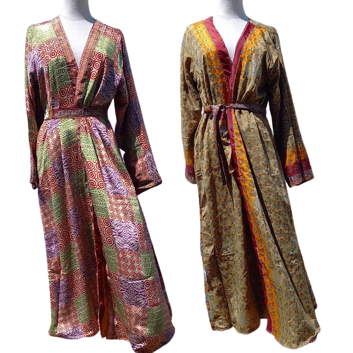 Long silk Kimono Avery No25 - Unik by Nature
