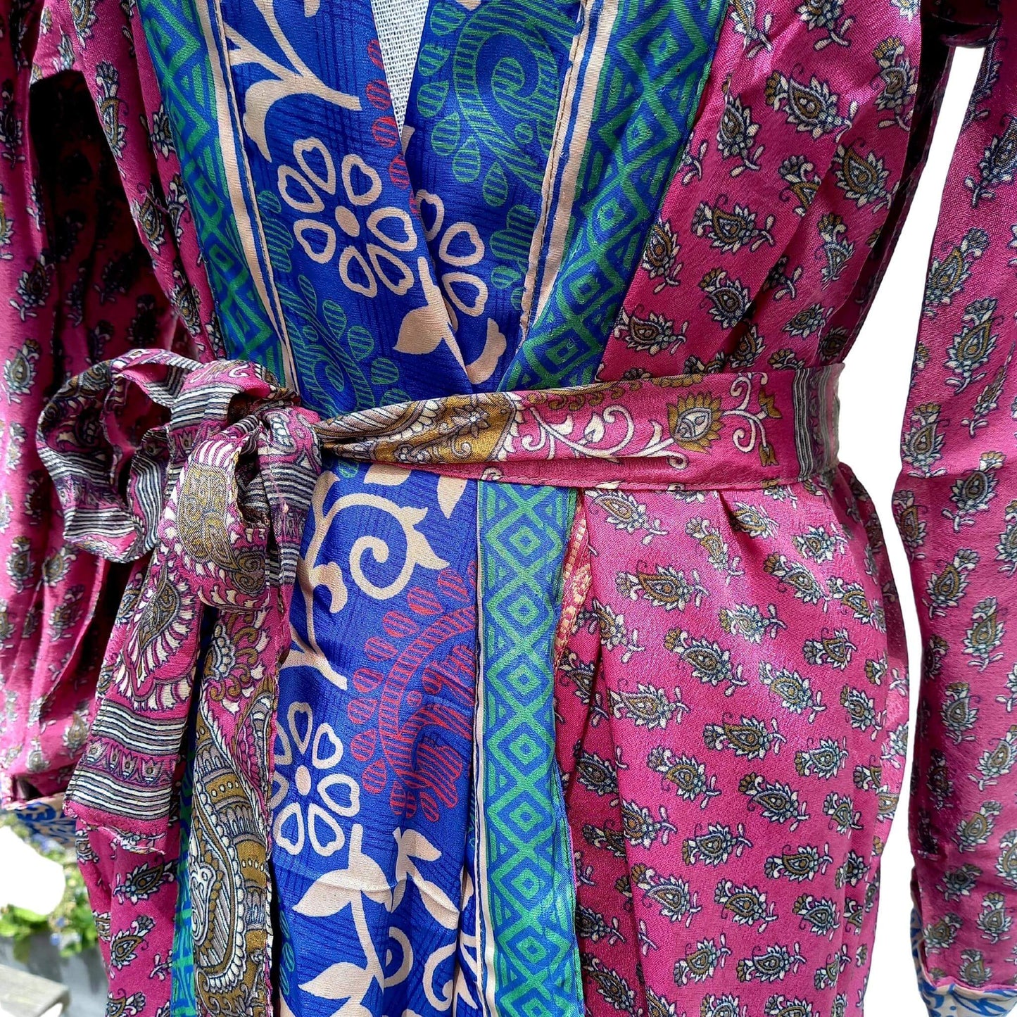 Short silk Kimono Opal No19 - Unik by Nature