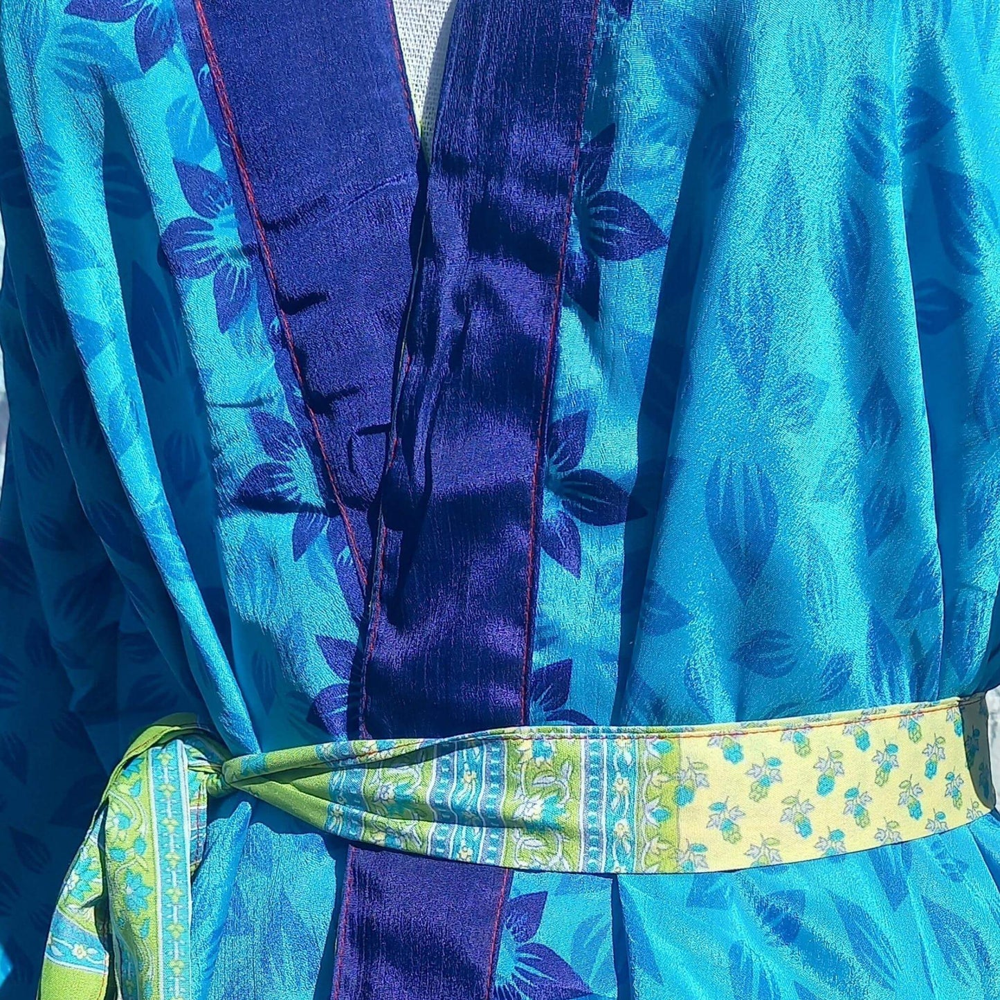 Long silk Kimono Adeline No34 - Unik by Nature