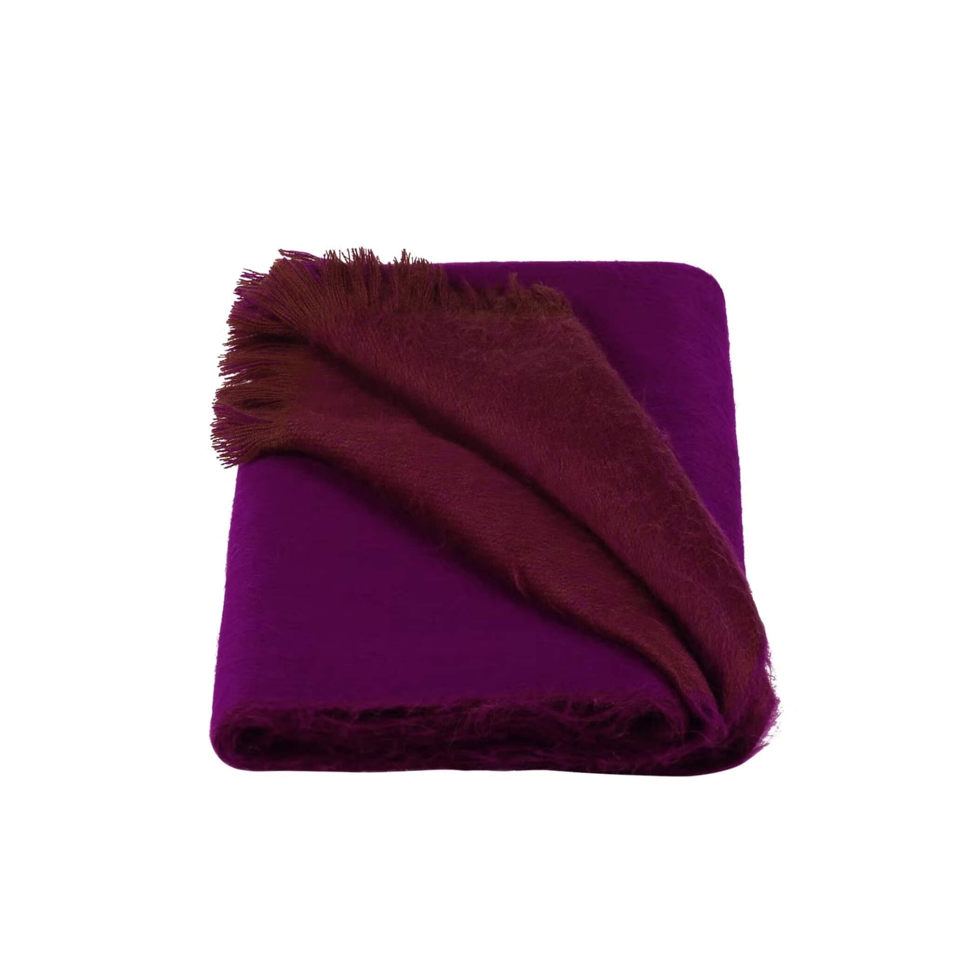 Alpaca Double Scarf Plum red & Chocolate brown - Unik by Nature