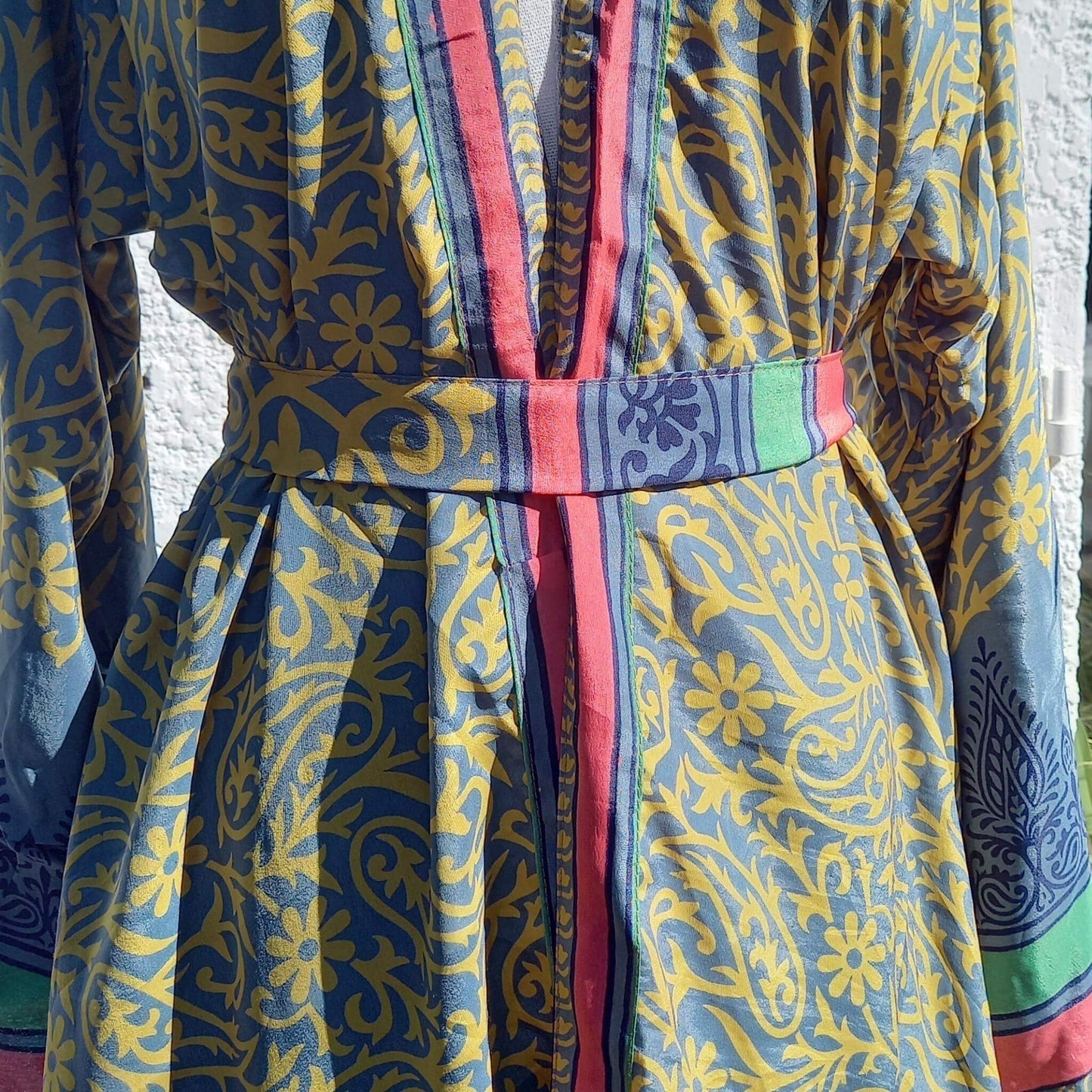 Long silk Kimono Aurora No29 - Unik by Nature