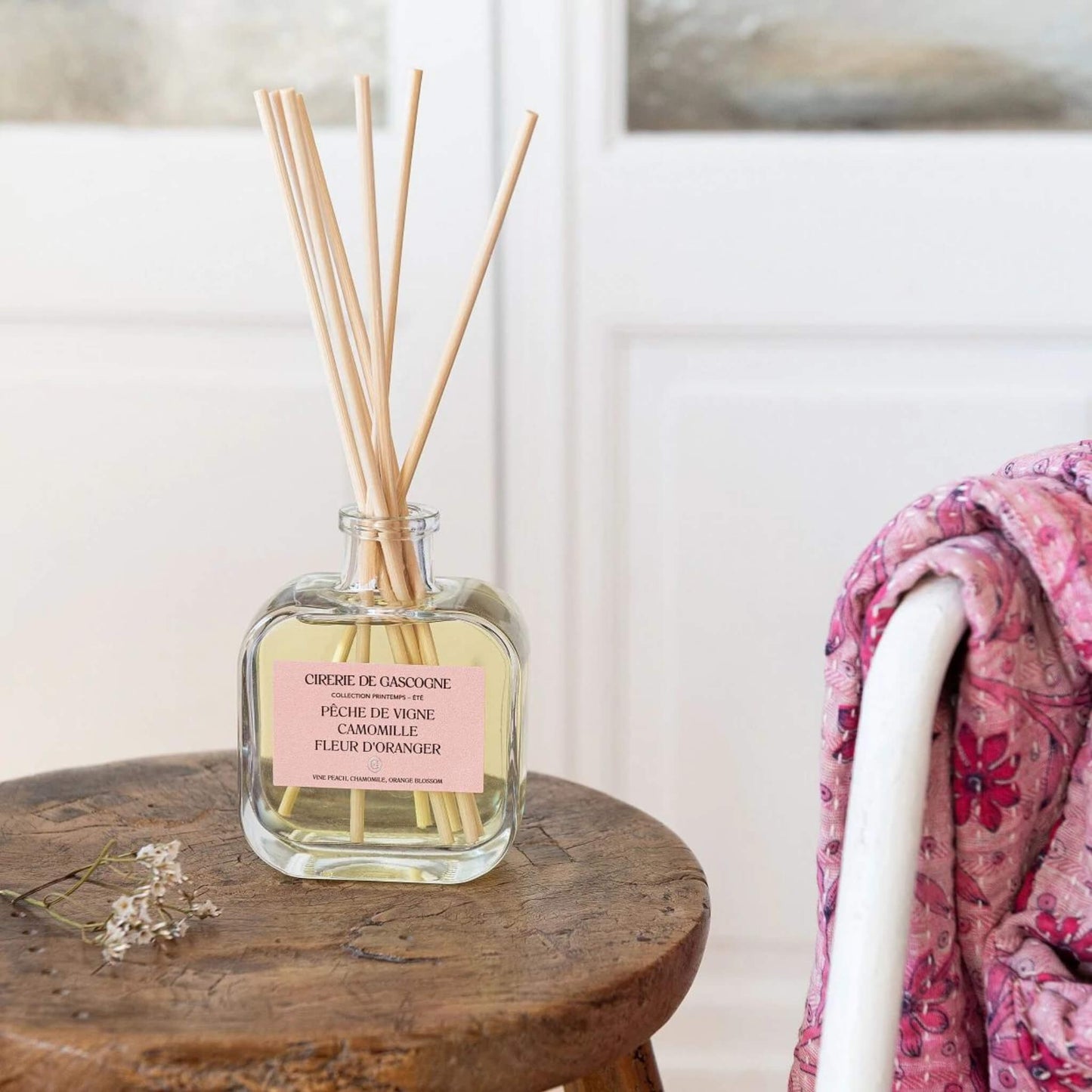 Cirerie de Gascogne Reed Diffuser Vine Peach - Chamomile - Orange Blossom - Unik by Nature