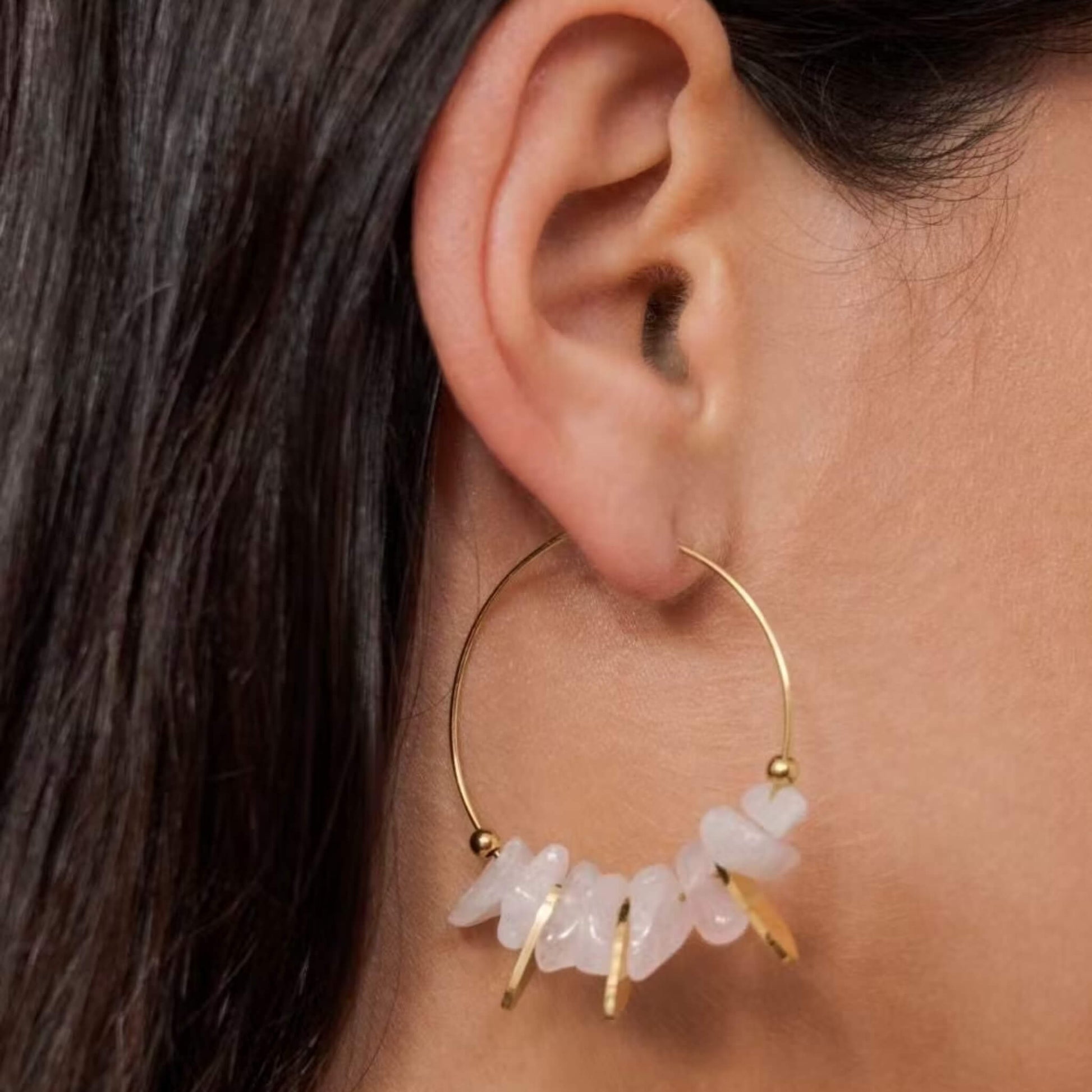 Golden Joy Earrings - Amazonite natural stones - Unik by Nature